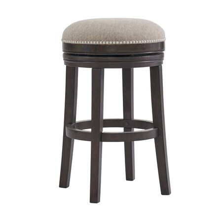 Alaterre Furniture Clara Swivel Bar Height Stool, Dark Brown, 2PK ANCL02FDCR2